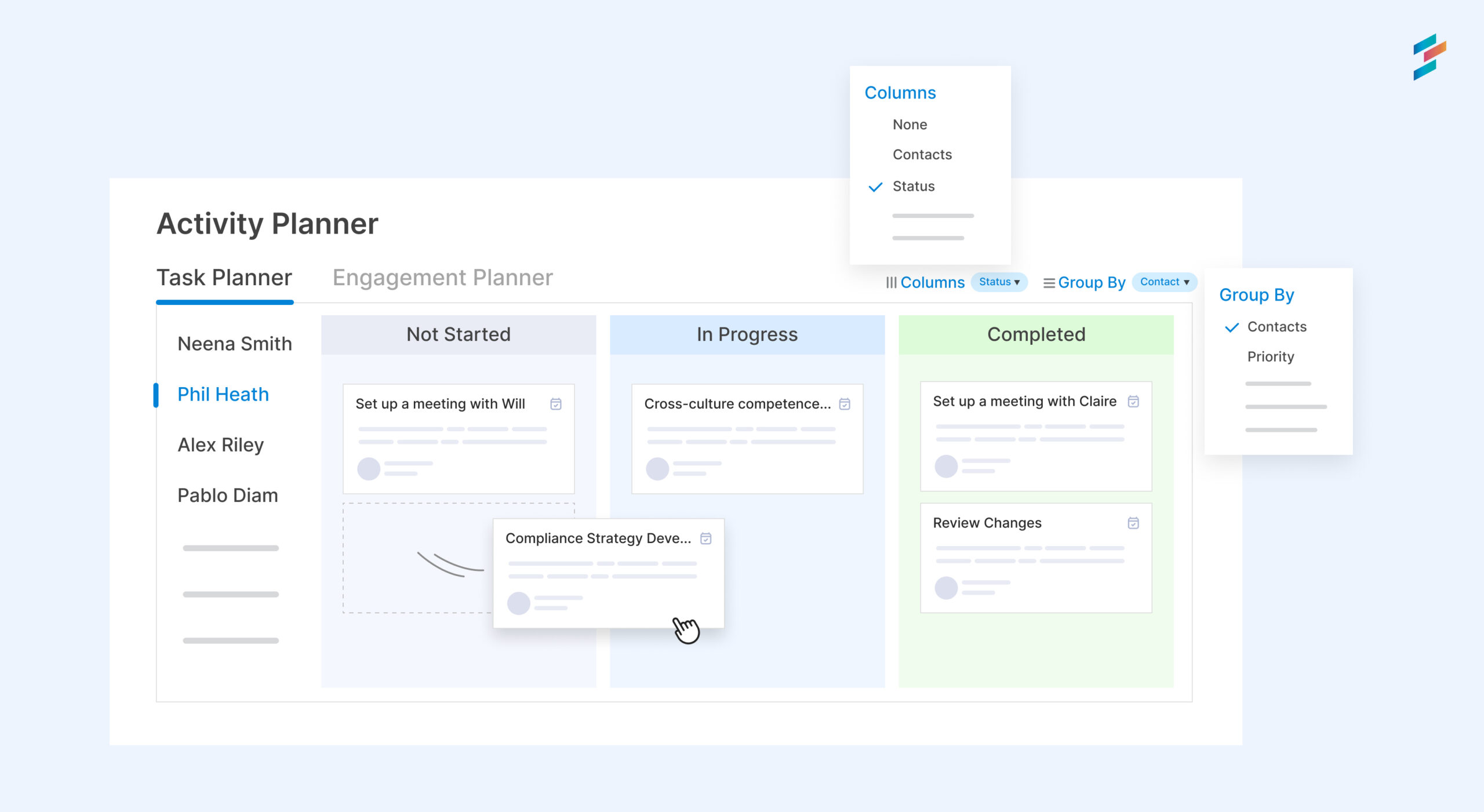 DemandFarm Relationship Activity Planner task planner
