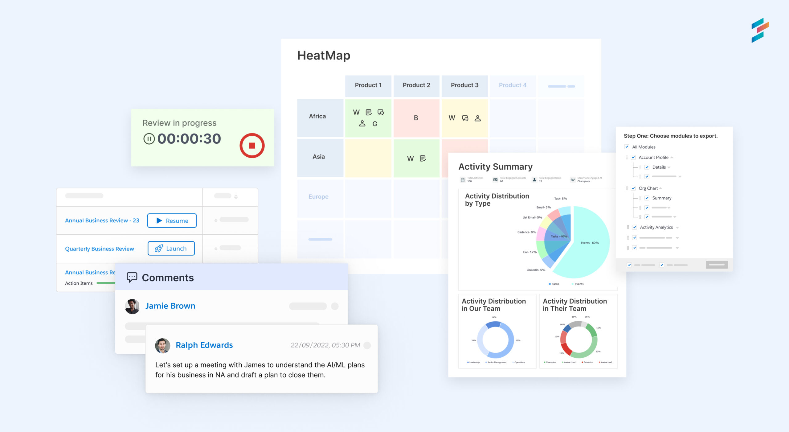 DemandFarm interactive in-app reviews and smart exports